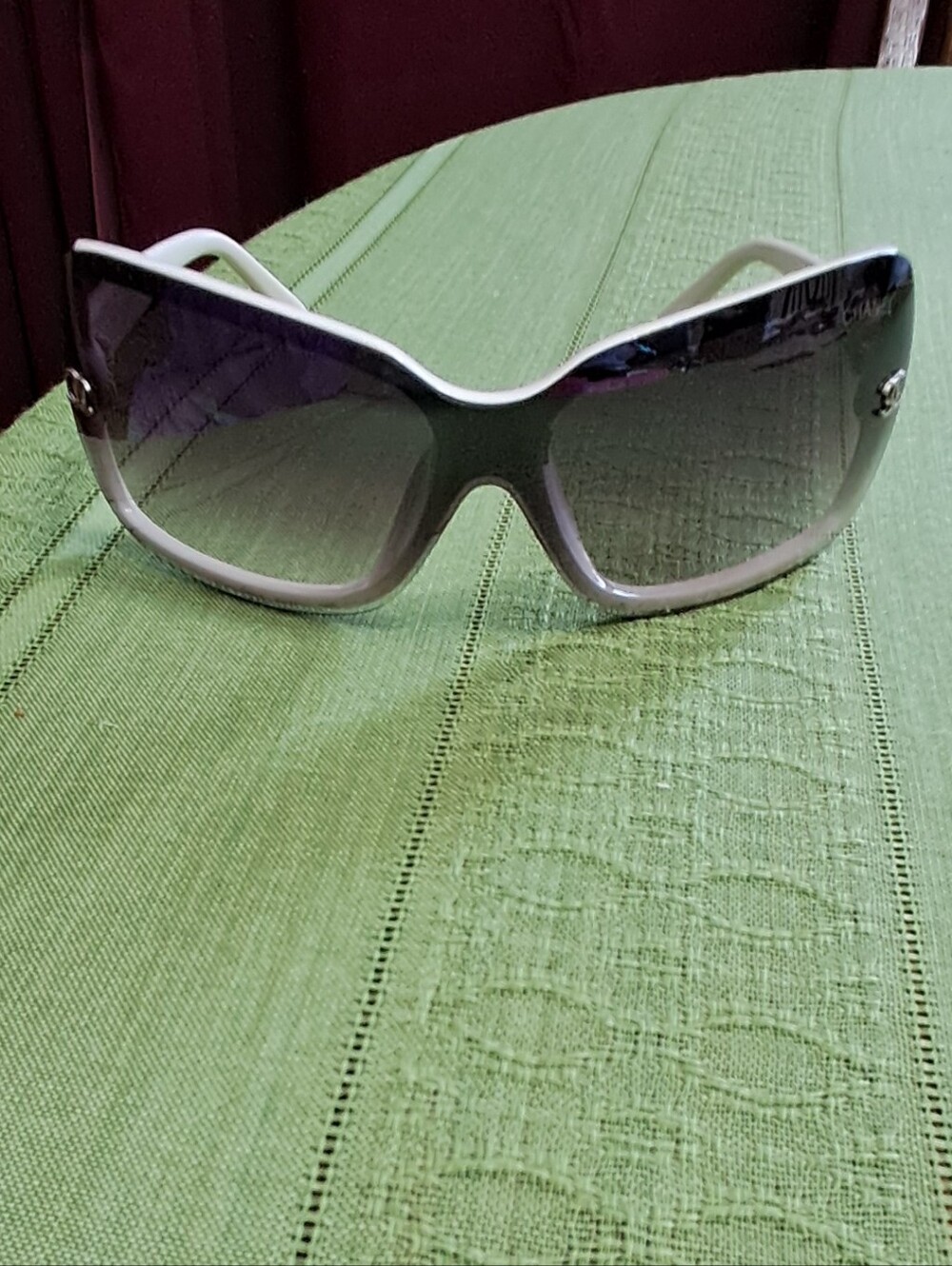 CHANEL Sunglasses, White/Cream Frames